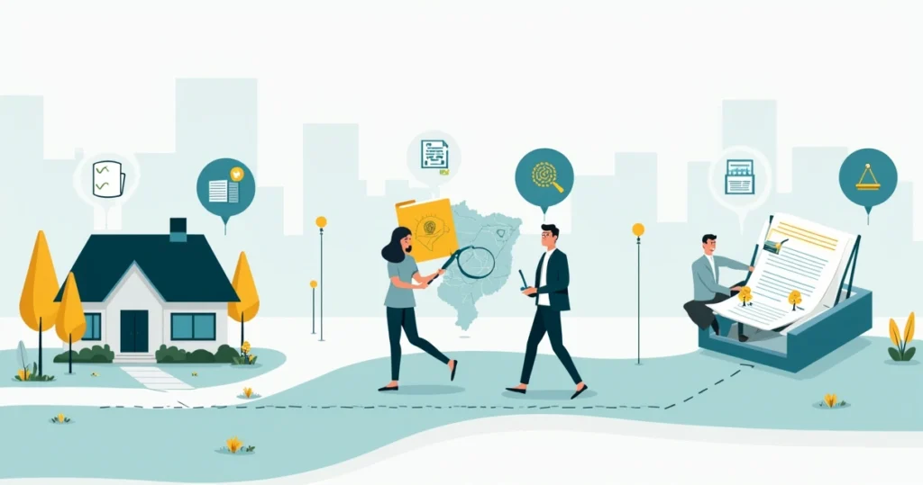 Infográfico mostrando caminho de regularização de imóvel por usucapião extrajudicial
