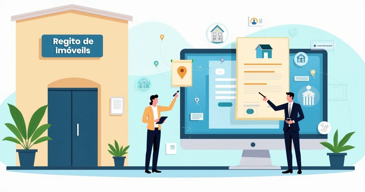 Cartório digital atualizando matrícula de imóvel após usucapião