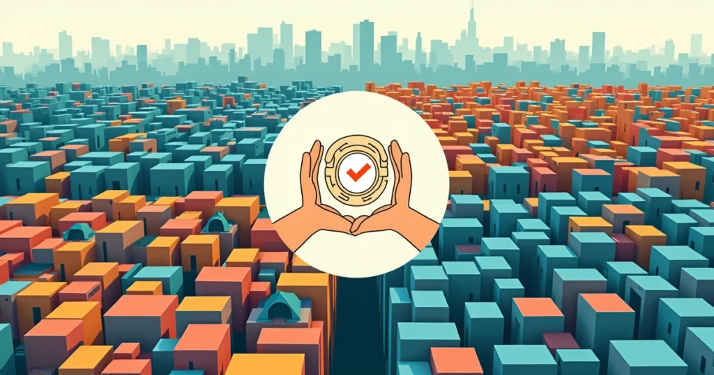 Mapa estilizado de comunidade urbana de São Paulo formando símbolo de união