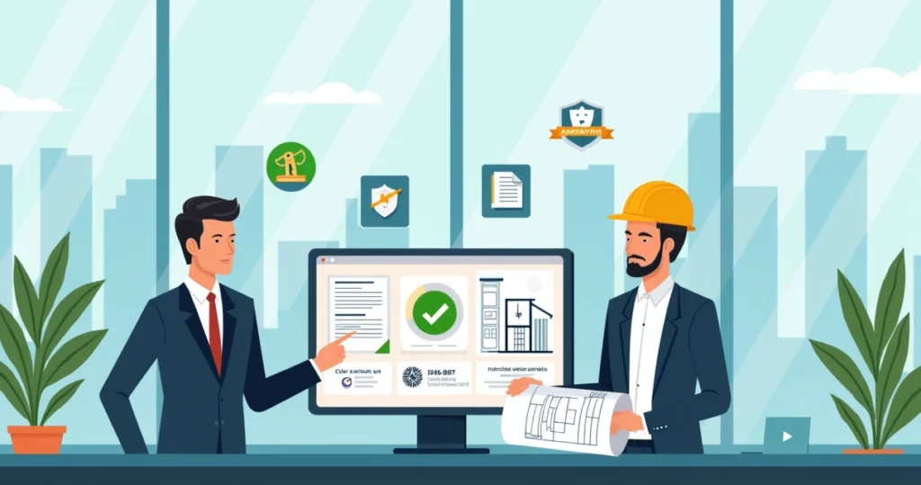 Equipe técnica e jurídica integrando documentos digitais de regularização imobiliária