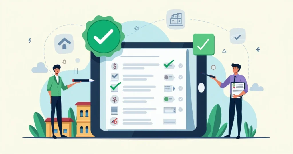 Checklist digital de documentação de imóvel com selo de validação eletrônica